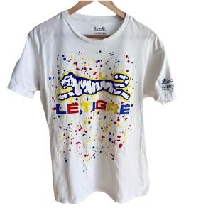 Le Tigre Collection Splatter Paint T-shirt Men's Size Large White